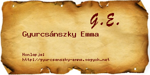 Gyurcsánszky Emma névjegykártya