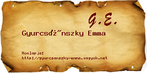 Gyurcsánszky Emma névjegykártya